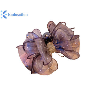 Kudosation Lưới Đen Nơ Kim Cương Giả Tóc Vintage Thanh Lịch Kẹp Tóc Kẹp Tóc Cho Nữ Thời Trang Phụ Kiện Tóc