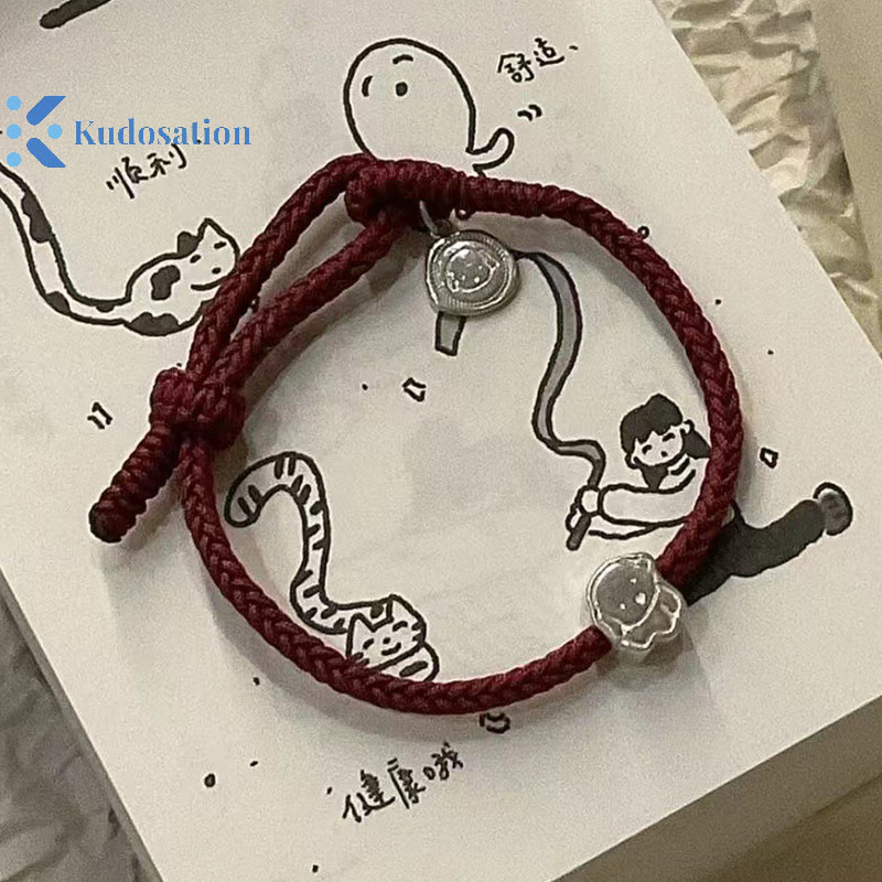 Kudosation Thời Trang Tốt Lành Chó Vòng Tay Dành Cho Nữ Động Vật Ngọt Ngào Mặt Dây Vòng Tay Có Thể Điều Chỉnh Dây Đeo Tay Cặp Đôi Quà Tặng