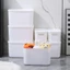 Giỏ đựng đồ EBINLANDS, Chống bụi có nắp Hộp đựng tay cầm, Đồ chơi trang điểm bền bỉ có thể xếp chồng lên nhau Hộp đựng máy tính để bàn dung tích lớn cho tủ quần áo Văn phòng tại nhà