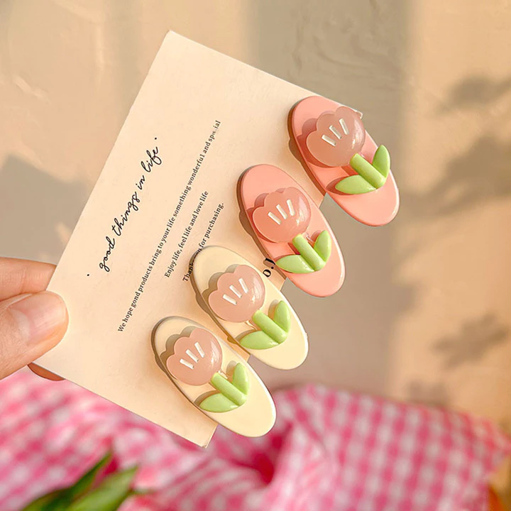 Kẹp tóc kiểu hoa tulip dễ thương cho nữ K28 lovelycapy