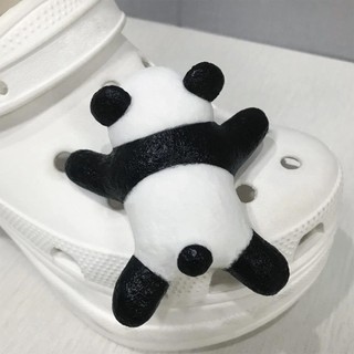 Mới 1 Chiếc Gấu Trúc Dễ Thương Bé Giày Quyến Rũ Hoạt Hình Đáng Yêu Lập Thể Sandal Trang Trí Trẻ Em DIY Dép Lỗ Giày Phụ Kiện