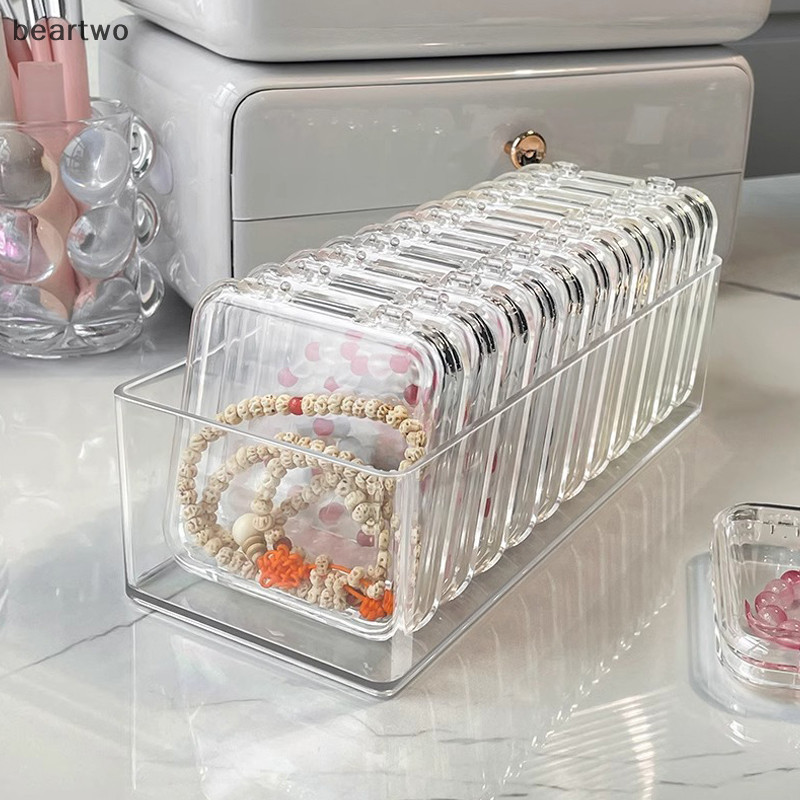 < Beartwo > Hộp Bảo Quản Hộp Vuông Trong Suốt Cho Bông Tai Nhẫn Vòng Tay Trang Sức Móng Tay Nghệ Thuật Huy Hiệu Hộp Bao Bì Đẹp Người Tổ Chức