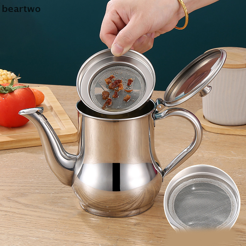 < Beartwo > Bộ lọc dầu nhà bếp Dụng cụ nấu ăn Bảo quản Bộ lọc dầu mỡ Nhà hàng Hộp lọc dầu Dầu thép không gỉ s