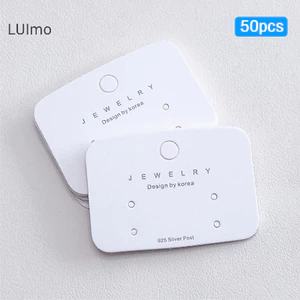Luimo 50 Chiếc Tối Giản Giấy Tông Trắng Đóng Gói Thẻ Bông Tai Đóng Gói Thẻ Trưng Bày DIY Bông Tai Giá Bán Lẻ Thẻ Nhãn SBS