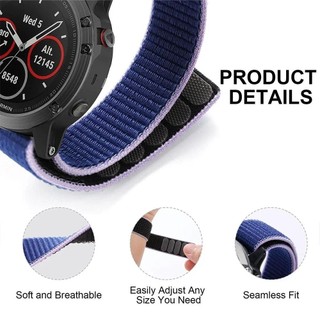 26mm 22mm Móc Vòng Nylon Dây Đeo Đồng Hồ Cho Garmin Fenix 6X 6 Pro 5X 5 7X 7 Epix 2 Forerunner 965 955 945 935 Vòng Tay Đồng Hồ
