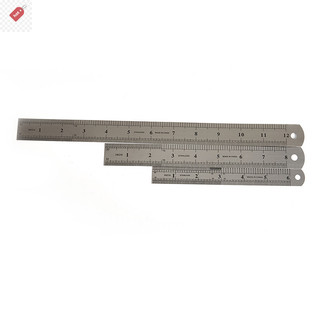 Alik 15-30cm Dụng cụ thước thẳng kim loại bằng thép không gỉ Dụng cụ đo hai mặt VN