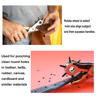 Da Lỗ Đục Lỗ Đồng Hồ Dây Đeo Lỗ Puncher Dây Da Hạng Nặng 6 Kích Thước Xoay Handmake Dây Da Tay Lỗ Đấm Kìm