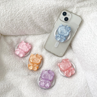 Màu Sắc Trong Suốt Mèo Kitty Từ Tính Giá Đỡ Điện Thoại Cho IPhone 16 15 14 13 12 Pro Max 14 Plus Có Thể Gập Lại Pop Ring Grip Co Giãn Để Bàn Chân Đế p5