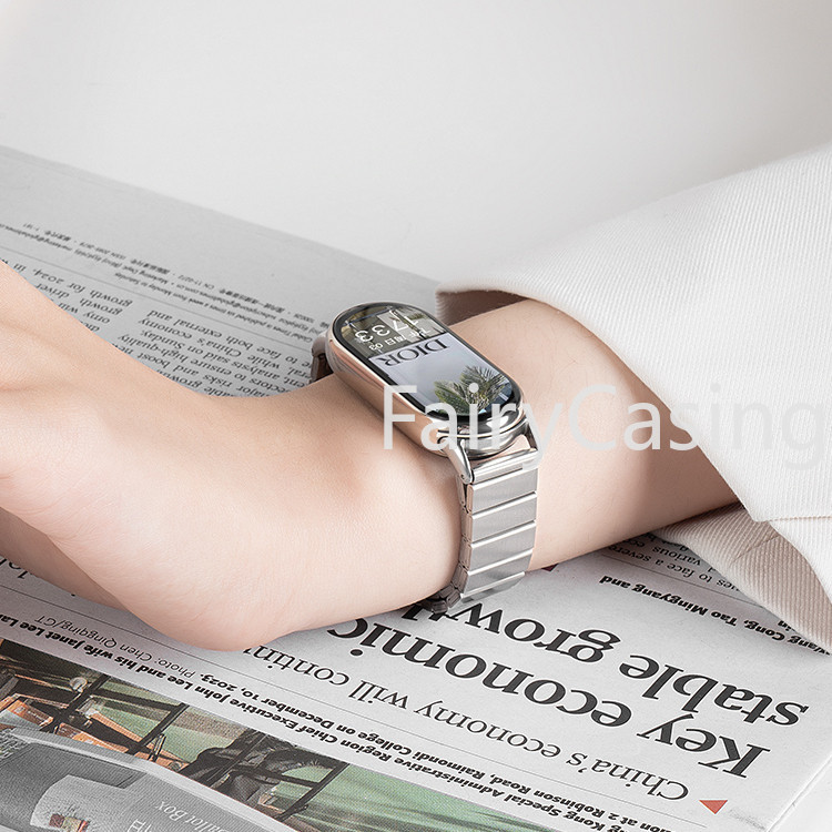 Dây đeo bằng thép không gỉ mỏng cho Xiaomi Mi Band 10 9 8 Vòng đeo tay Phụ kiện thay thế cho dây đeo đồng hồ kim loại Miband 8 / 9