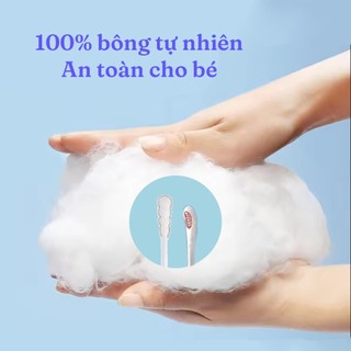 Tăm bông sơ sinh Kiyou đầu nhỏ, đầu dẹt và đầu xoắn tăm bông vcoool mềm mại cho bé shop BeeOn