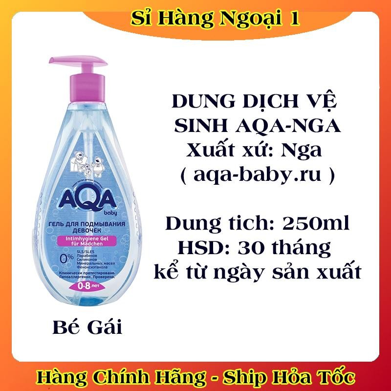 [DATE MỚI] Dung dịch vệ sinh cho bé gái/ trai AQA baby cho bé 0-8 tuổi 250ml của Nga