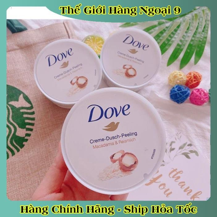 Tẩy tế bào chết, tẩy da chết body DOVE và dưỡng thể body nội địa Đức, Đủ Bill và Review