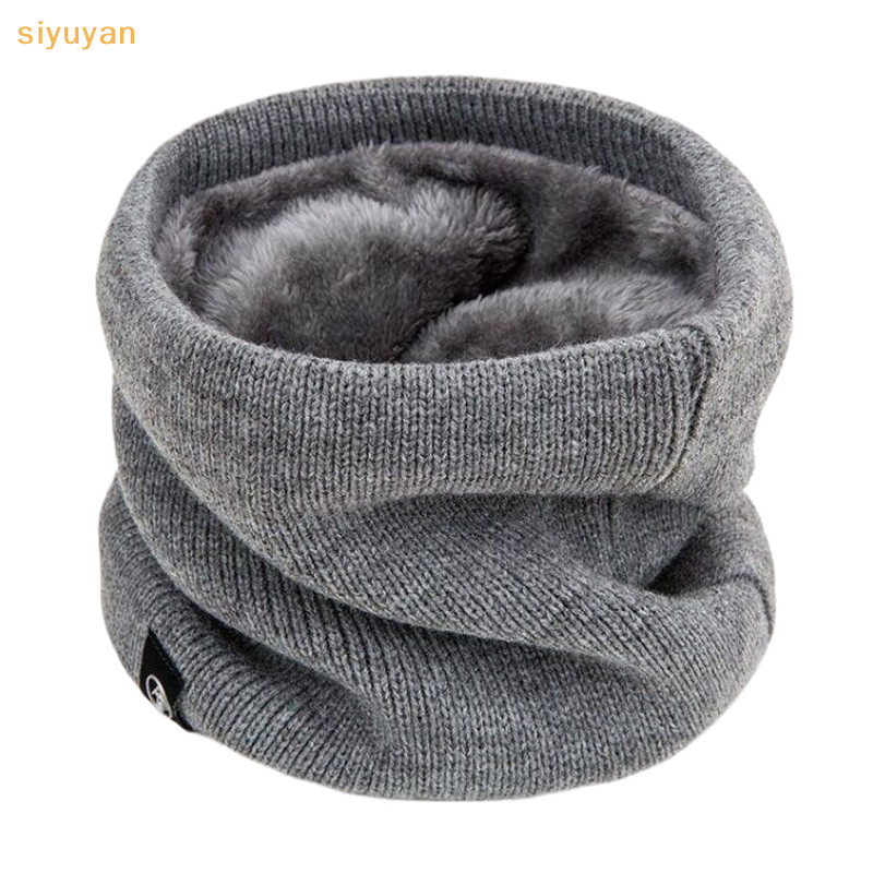 Siyuyan Khăn Dệt Kim Mùa Đông Ấm Áp Ngáy Khăn Chắc Chắn Làm Dày Lông Len Cổ Ấm Unisex Nam Cổ Khăn Vòng Nữ Chui Đầu Khăn VN