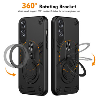 Dành Cho OPPO A60 Ốp điện thoại Kim Loại Giá Đỡ Nhẫn Đế Mềm TPU Edge Cứng PC Mặt Sau Chống Sốc Mỏng Vỏ