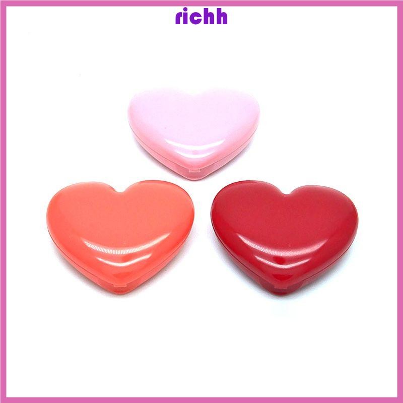 ⚝⚝Richh 1 Cái DIY Trống Phấn Mắt Hộp Mini Hình Trái Tim Gương Son Dính Hộp Đựng