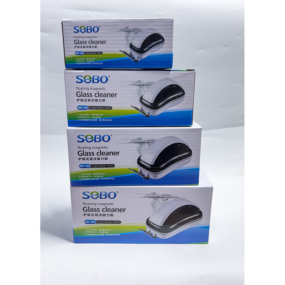 Hít Nam Châm Chà Hồ SOBO MC60 MC80 MC120 MC200 có lưỡi cạo, Hít Vệ Sinh Hồ Cá