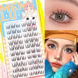 IOIIK Manga Lông Mi Mềm Mại Tự Nhiên Lông Mi Giả Dày Truyện Tranh Ngày Trang Điểm Bàn chân của mèo hướng dương