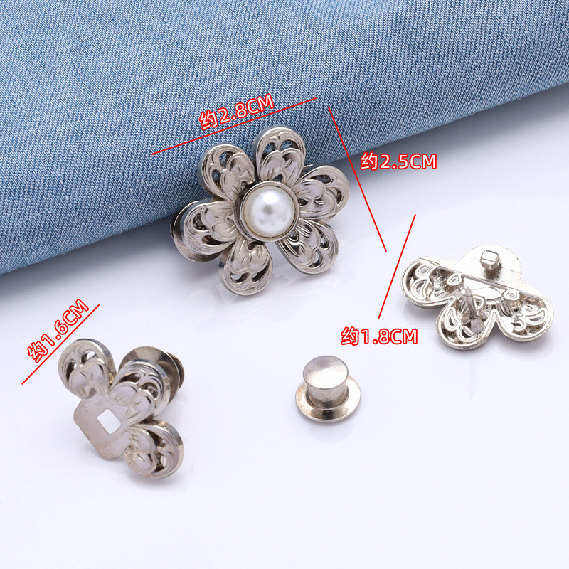 Khóa thắt lưng hoa ngọc trai có thể tháo rời Không có móng tay và không có đường may Công cụ thắt chặt eo đáy phẳng