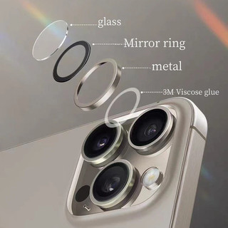 Kính cường lực bảo vệ ống kính máy ảnh màu titan mới 16 Pro Max Thích hợp cho iPhone 15 14 13 12 11 Pro Max 12 / 13mini 14 / 15 / 16Plus Phim bảo vệ máy ảnh kim loại