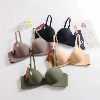 Đồ lót liền mạch tập hợp đơn giản mượt mà không có vòng thép, áo ngực đeo vai có thể tháo rời, áo ngực màu trơn thoải mái