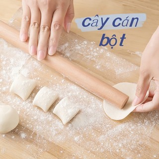 Dụng cụ làm bánh: Cây lăn bột, cán bột bằng gỗ chống dính dạng thanh cho nhà bếp SUNND