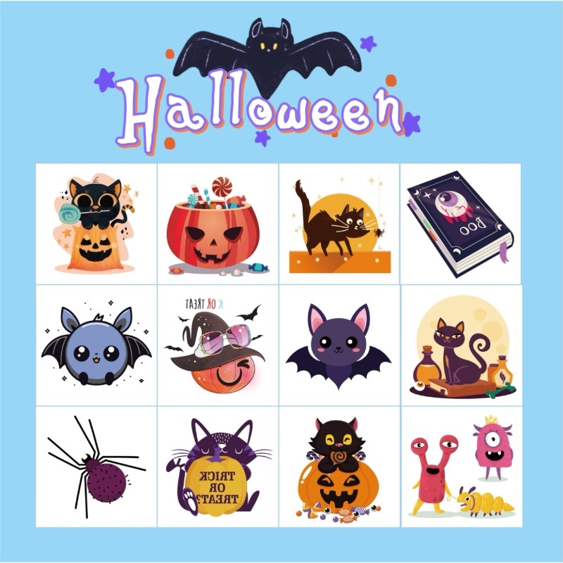 Halloween Bí Ngô Hình Xăm Miếng Dán Tạm Thời Giả Hình Xăm Cánh Tay Chống Thấm Nước Hình Xăm Đổ Đồ Chơi Trẻ Em Quà Tặng