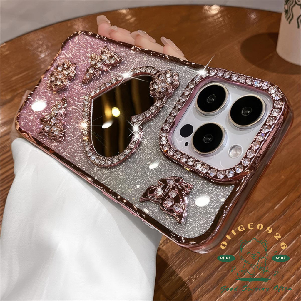 Ốp điện thoại gương tình yêu kim cương lấp lánh iphone16 Pro Max 15 14 13 12 11 cho vỏ iPhone vỏ mềm silicon TPU chống sốc