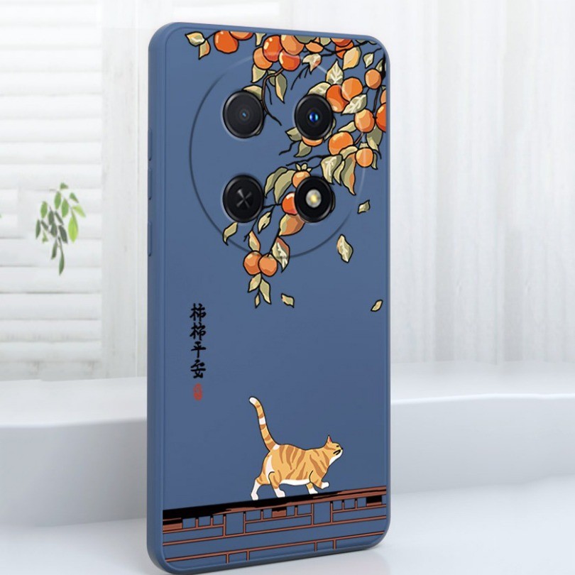 Dành Cho Xiaomi 14T 14 13 12 13T 12T Pro 12 13 Lite Ốp Điện Thoại Hoạt Hình Dễ Thương Mèo Cam Silicon Cạnh Vuông Bìa Mềm