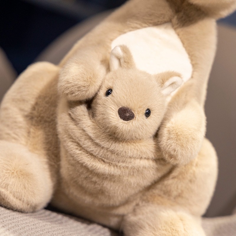 Đồ chơi sang trọng Kangaroo thực tế Sáng tạo Mẹ dễ thương Con búp bê Kangaroo Trang trí máy tính để bàn Gối phòng ngủ Trang trí giường Đồ chơi trẻ em Mềm mại và thoải mái Quà tặng sinh nhật Quà tặng Giáng sinh