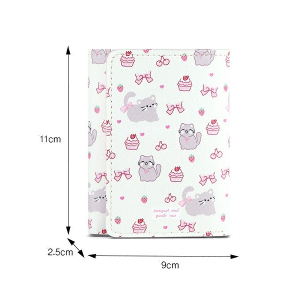 Ví đựng tiền xu BAMBOOB, Ví ngắn nơ hoạt hình, Túi đựng tiền Kitty bằng da PU dễ thương