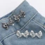 Mya Thắt Lưng Nút Nơ Quần Pin Jean Nút Chân Có Thể Điều Chỉnh Khóa Eo