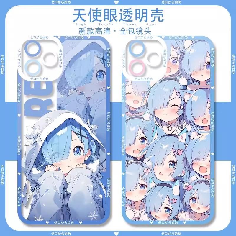 Anime RE Zero Dễ Thương Rem Ram Emilia Ốp Lưng Điện Thoại Di Động Cho Xiaomi Redmi Note 13 Pro 12 11 10 Plus 13C 12C 9C 9A A3 Vỏ Điện Thoại Mềm Dễ Thương Silicon Trong Suốt