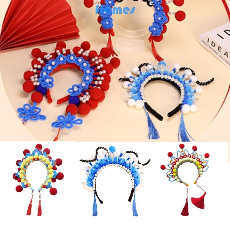 Fl Creative Hairband Craft Set dành cho bé gái Băng đô Opera Bắc Kinh có thể điều chỉnh