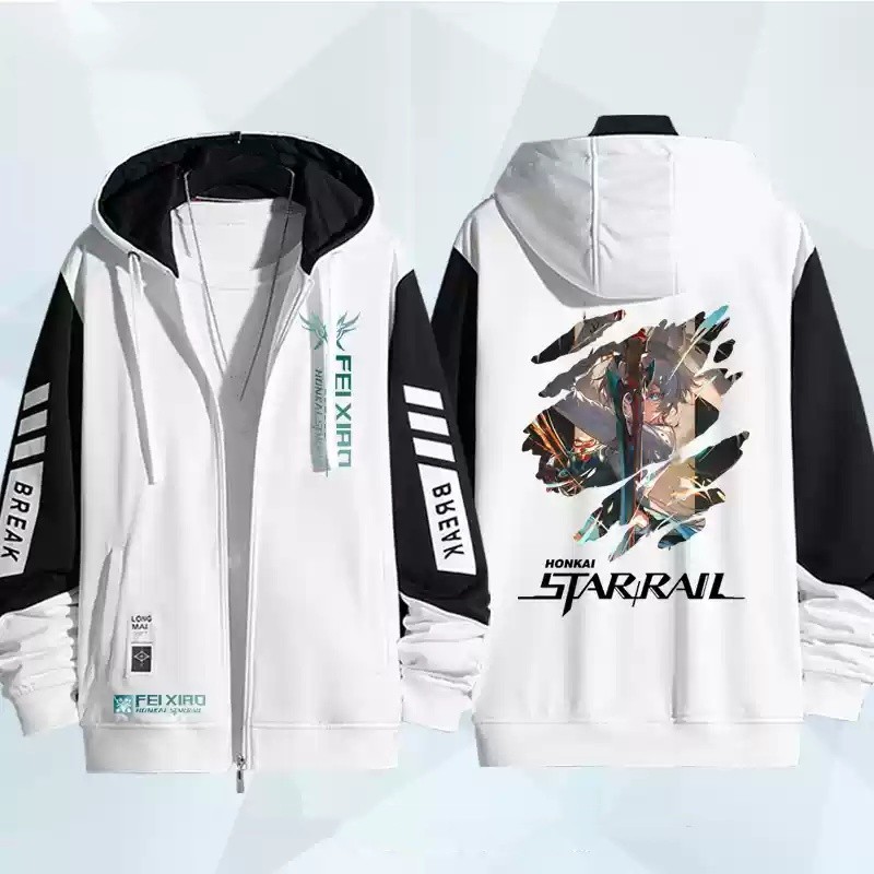 Siy7 Honkai Star Rail Feixiao áo khoác dây kéo Áo khoác cardigan áo len Unisex dài tay Top Cosplay
