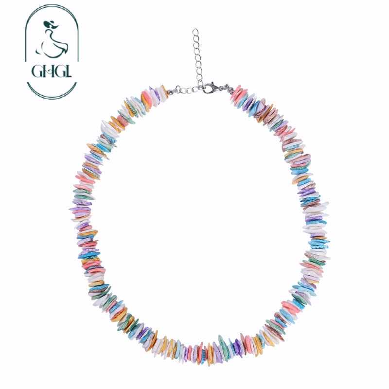 Ghgl❤️ Châu Âu Mỹ Xuyên Biên Giới Thời Trang Tự Nhiên Vỡ Vỏ Vòng Cổ Độc Đáo Handmade Không Đều Vỡ Vỏ Vòng Cổ Xương Đòn Dây Chuyền