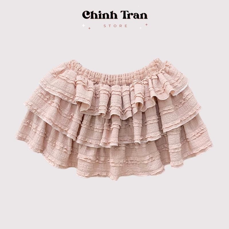 Chân Váy Xòe 3 Tầng Coquette Dễ Thương Có Quần Bảo Hộ Freesize