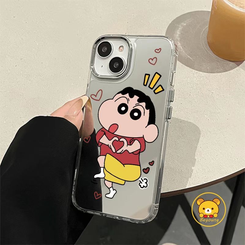 Ốp Điện Thoại Gương Crayon Shin-chan Hoạt Hình Dễ Thương Cho Xiaomi 14T Pro 14 13T 12T 12S 13 Ultra 12 Mi 11 11T Pro Lite 12X Civi 3 2 Poco X3 GT X4 M4 Pro 5G C55 C65 4G Vỏ Ngộ nghĩnh Bao da