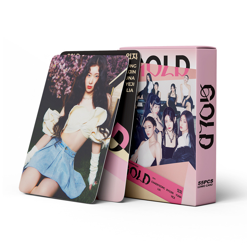 55 Chiếc ITZY GOLD Lomo Cards Algorhythm Album Photocards Lia Yuna Yeji Ryujin Chaeryeong Bưu Thiếp YM