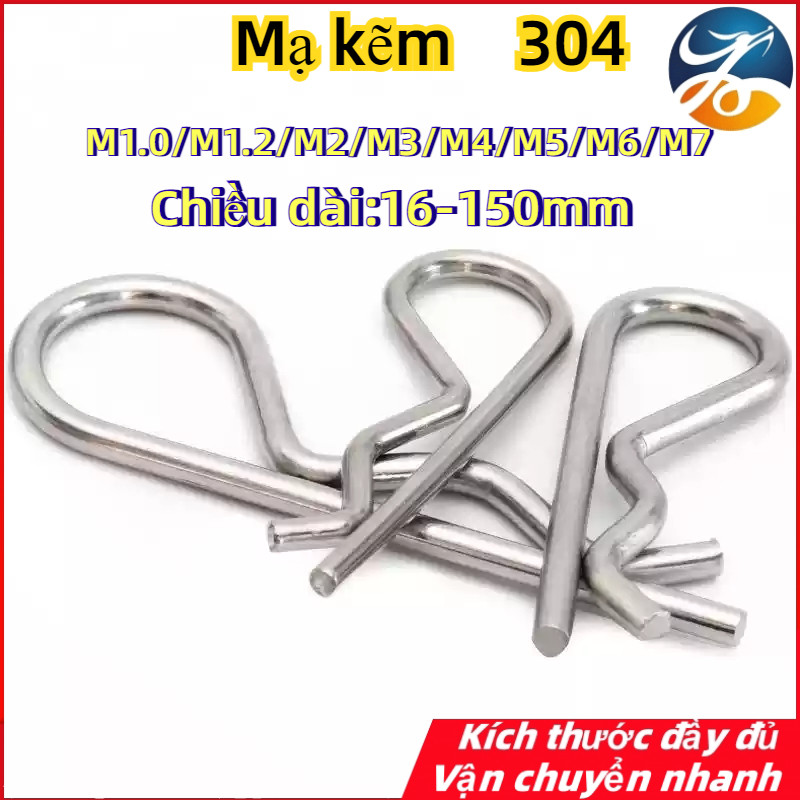 [Ly1-vn-s] Chốt chẻ chữ R Mạ kẽm M1.0 / M1.2 / M2 / M3 / M4 / M5 / M6 ...