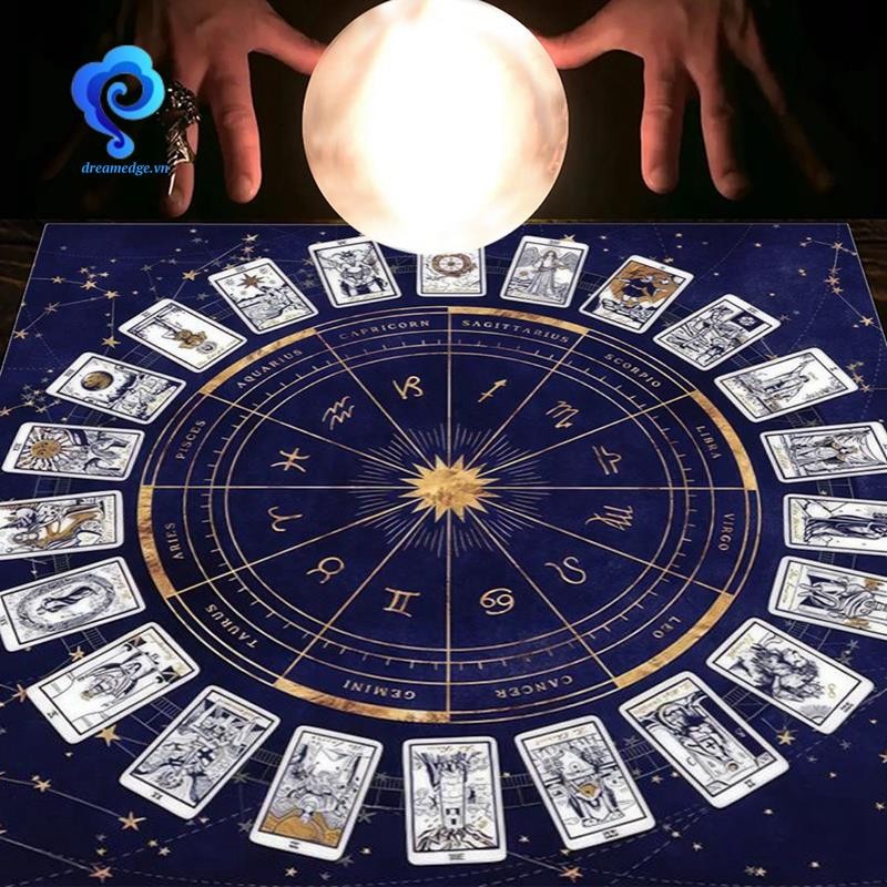[Dreamedge] Khăn trải bàn thẻ Tarot, Thảm trải bài bói toán may mắn, Thảm vải trò chơi trên bàn, Bộ đồ trang trí trò chơi trên bàn