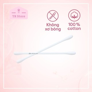 Bông Tăm Bông Bạch Tuyết 42 Cây - 100% Bông Tự Nhiên, An Toàn