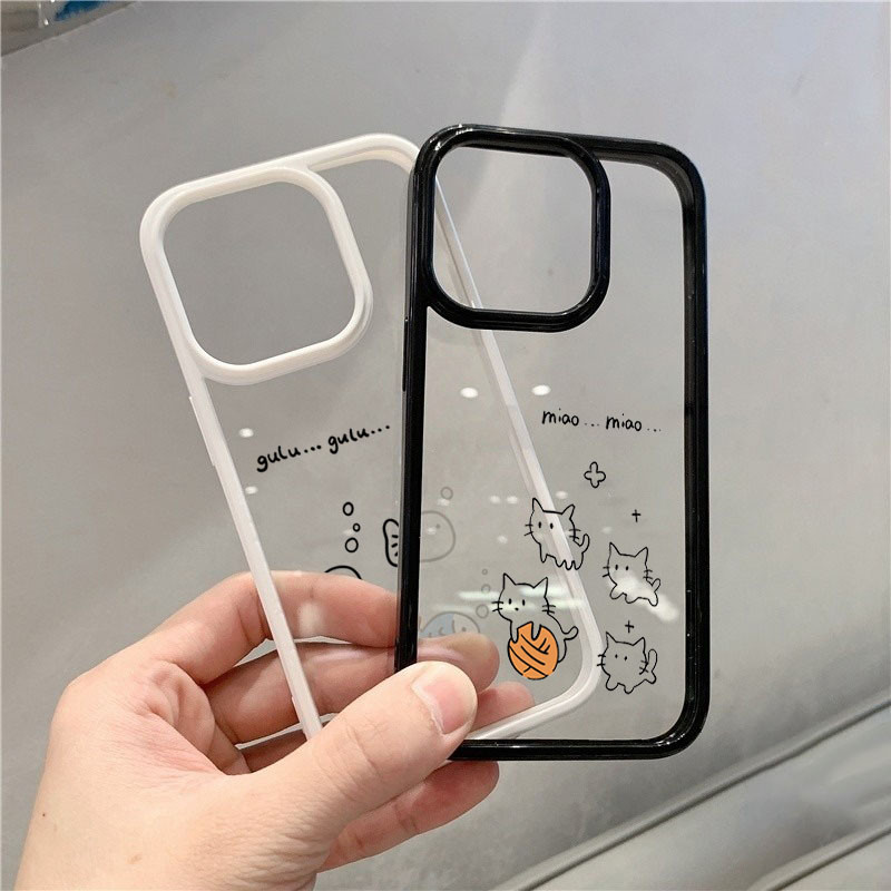 Vỏ Tương Thích Cho Samsung S26 S24 S25 Ultra S24 S23 FE S23 S22 S21 Plus S20 S21 FE Line Catfish Vỏ Chống Sốc Silicon Trong Suốt