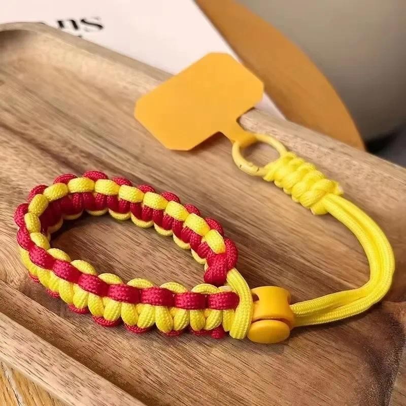 Dệt tay có thể điều chỉnh Đa năng Điện thoại di động Dây đeo cổ tay Dây ngắn Thể thao ngoài trời An toàn tiện lợi Dây chống rơi