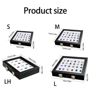 Hộp đựng đồ trang sức bắt mắt DE có nắp thủy tinh trong suốt và khóa an toàn cho kính hiển thị đá quý và kim cương giả