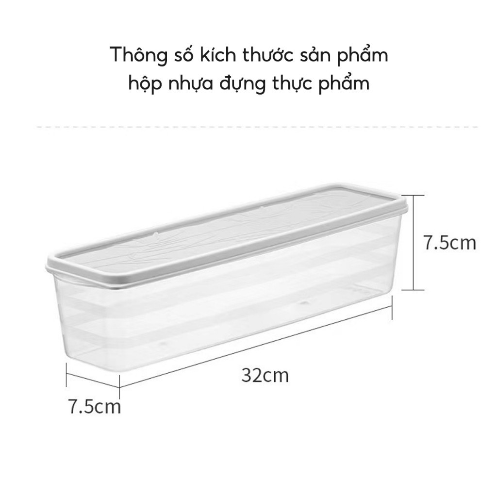 Hộp nhựa đựng thực phẩm tủ lạnh, Hộp trữ đông bảo quản rau hoa quả mì đồ ăn nhựa an toàn sức khoẻ - FE123