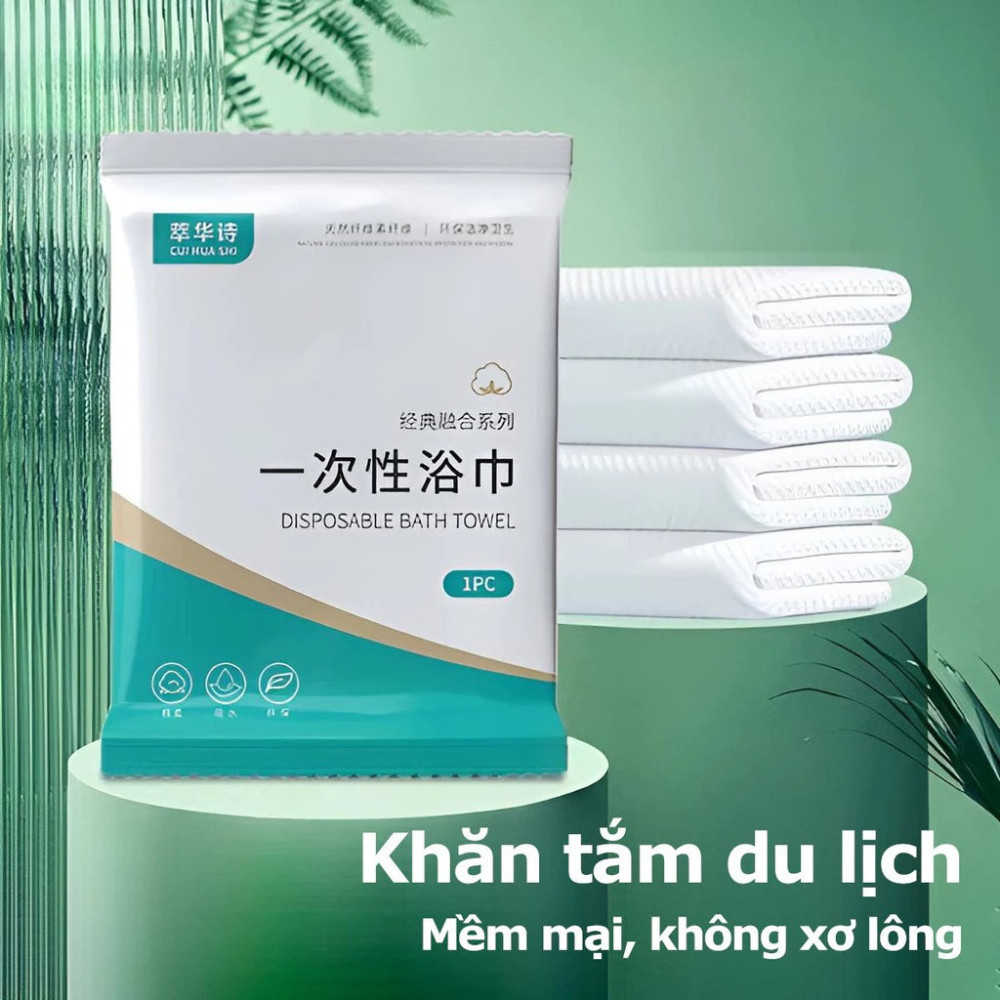 Khăn Tắm Dùng Một Lần Khăn Tắm Du Lịch Tiện Lợi Sợi Vải Cellulose Siêu Thấm Hút Mềm Mịn