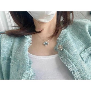 vòng cổ nữ cỏ 4 lá titan không gỉ cầu vồng cỏ ba lá không phai màu mặt dây chuyền hoa phù hợp mùa hè