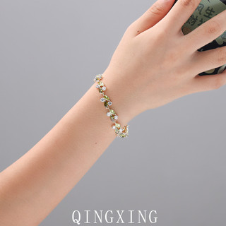 Châu Âu Mỹ ins Phong Cách Mới Olive Xanh Zircon Vòng Tay Nữ