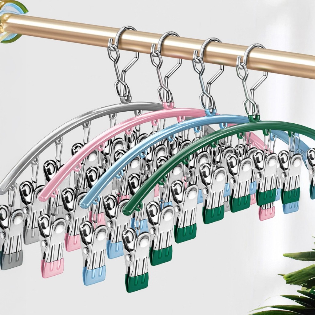 COMBO 3 Móc Kẹp Quần Áo Chống Trượt Chống Gió Móc Treo Đồ Trẻ Em Người Lớn Tất Vớ Đa Năng