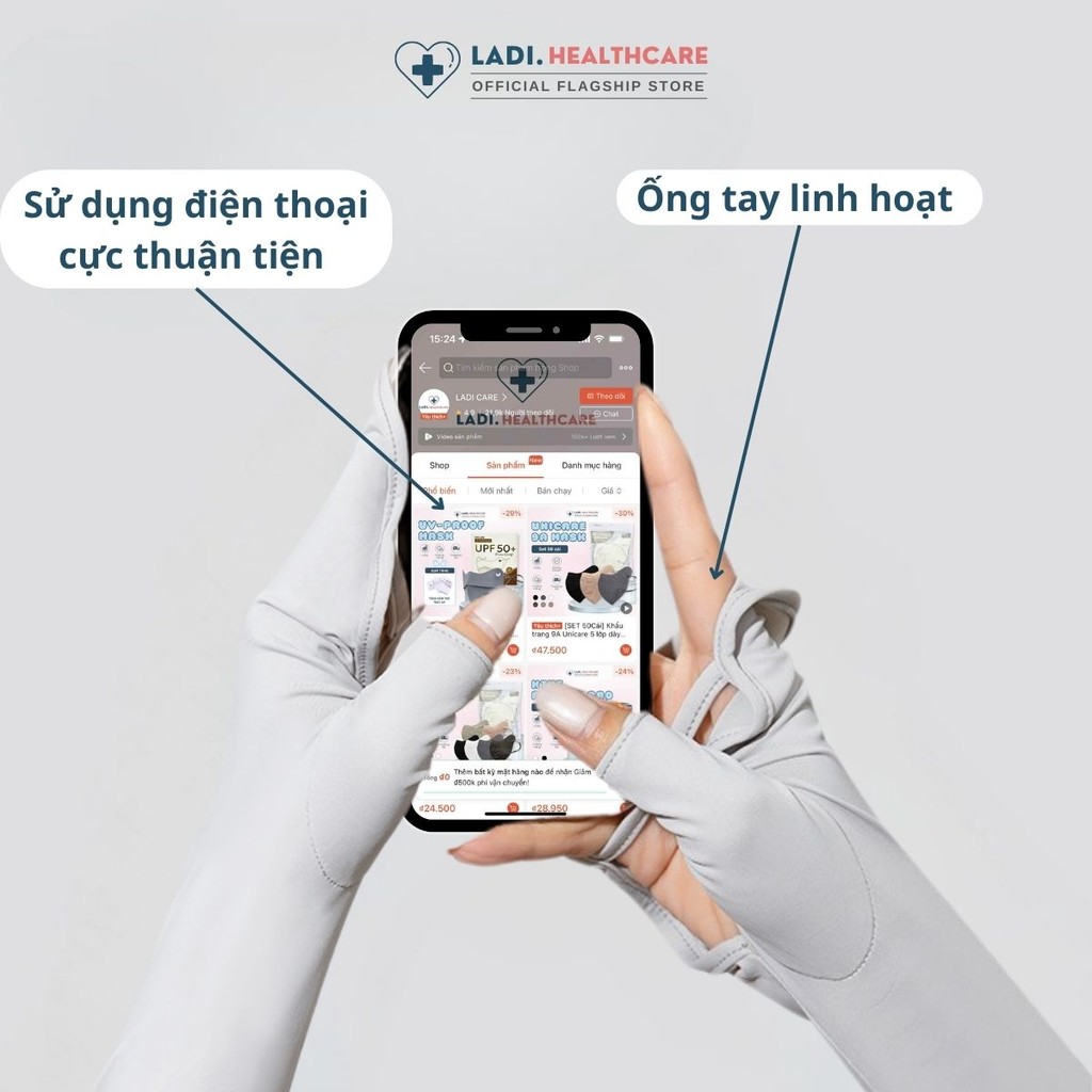 Găng Tay Chống Nắng UNICARE, Dài Tay Lụa Lạnh Mềm Mại, Che Phủ Toàn Tay, Nam Nữ, Chống Tia UV Siêu Hiệu Quả